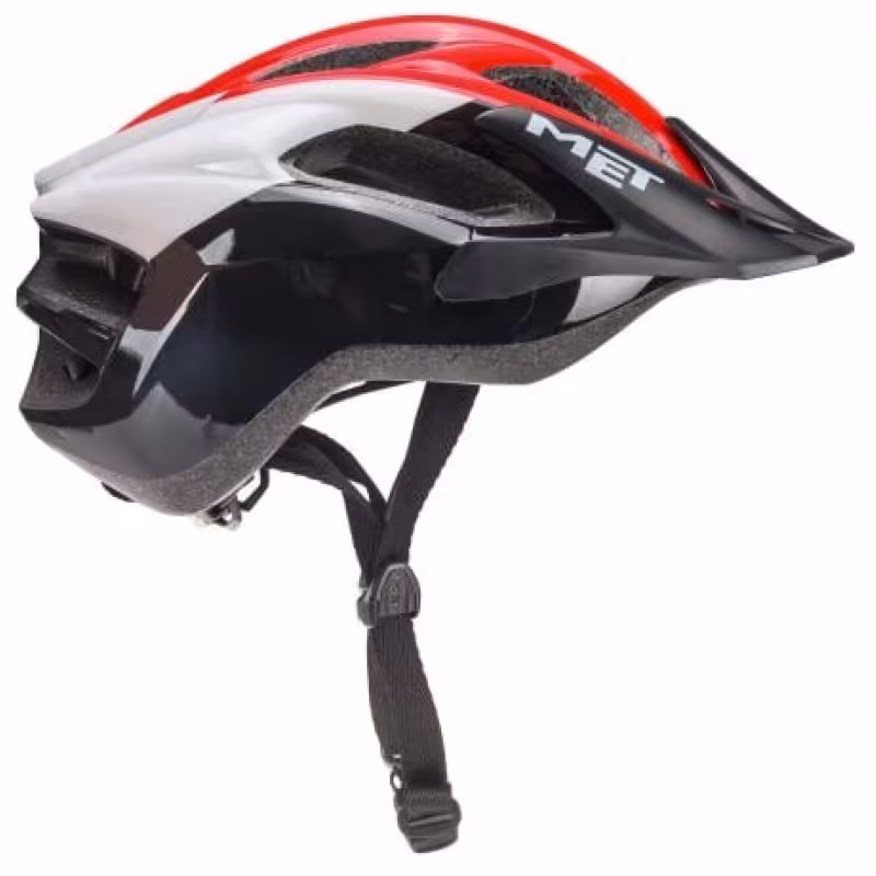 Велошлем Met Funandgo, черный/красный/белый, 54-61 см