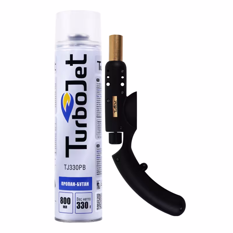 Набор - горелка Turbojet 400-PB c пьезоподжигом и регулятором уровня пламени + баллон Turbojet 330PB
