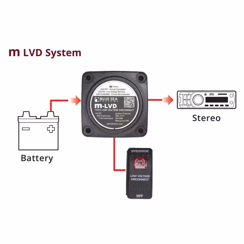 Реле защиты АКБ от разряда Blue Sea 7635B
