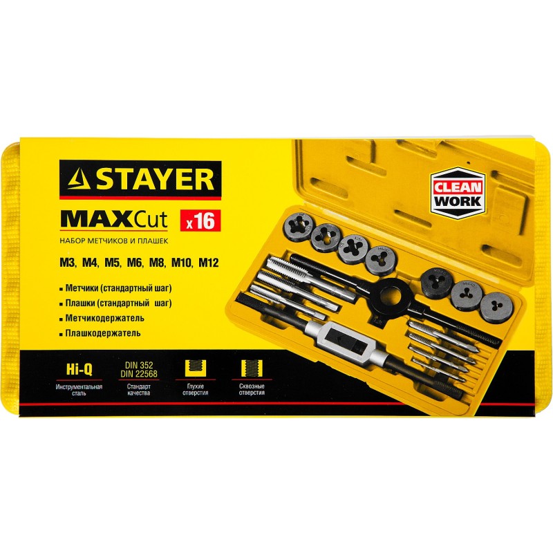 Набор метчиков и плашек Stayer Master 28010-H16, 16 предметов