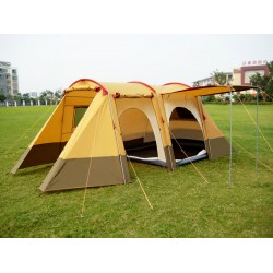 Палатка кемпинговая Mimir X-ART1700, 4-местная, 510х240х180 см, коричневый/желтый