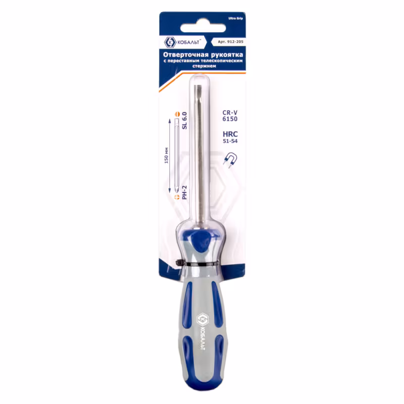 Отвертка-рукоятка PH2хSL6х127 мм Кобальт CR-V Ultra Grip 912-205 