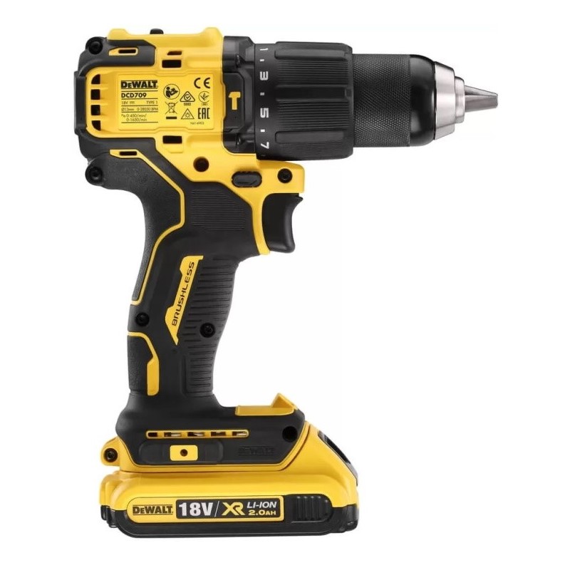 Дрель-шуруповерт ударная аккумуляторная DeWALT DCD709D2T-QW