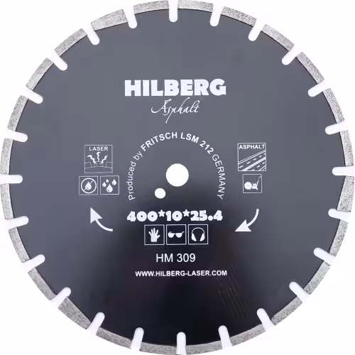 Диск алмазный сегментный Hilberg Asphalt Laser HM309, 400х12х25,4 мм