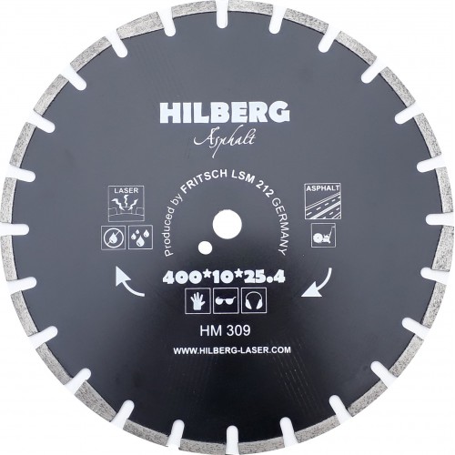 Диск алмазный сегментный Hilberg Asphalt Laser HM309, 400х12х25,4 мм