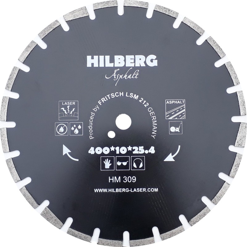 Диск алмазный сегментный Hilberg Asphalt Laser HM309, 400х12х25,4 мм