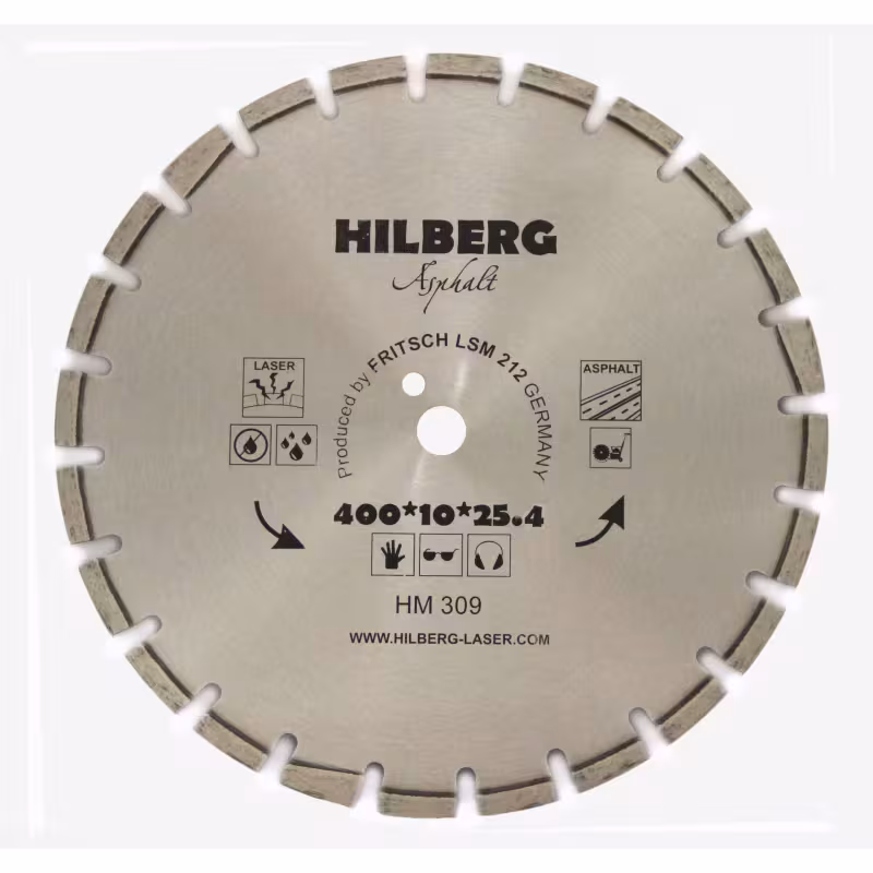 Диск алмазный сегментный Hilberg Asphalt Laser HM309, 400х12х25,4 мм