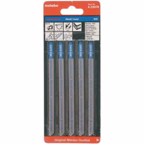 Пилки д/лобзика по стали METABO T318AF (106х1мм BiM, в упак 5шт) 1шт