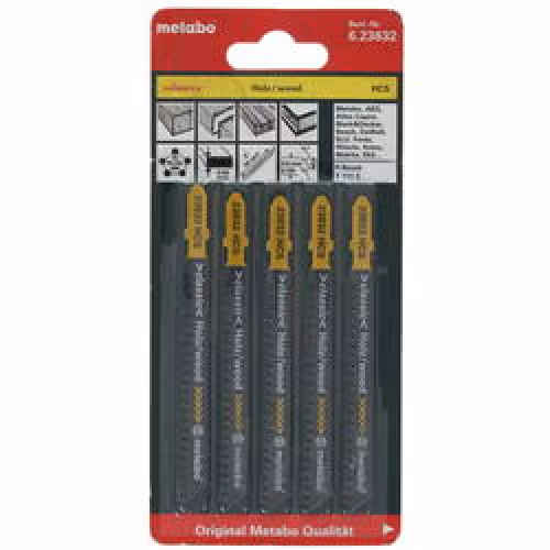 Пилки д/лобзика по дереву METABO T111C (75х3мм HCS, быстр. грубый рез, в упак 5шт) 1шт