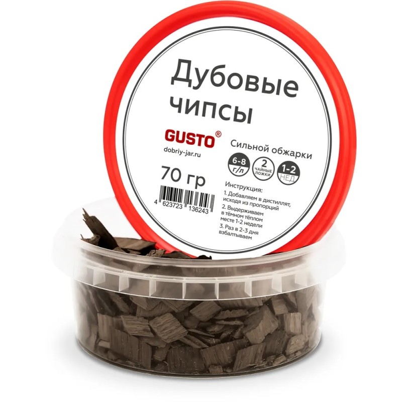 Дубовые чипсы сильной обжарки Gusto, 70 г