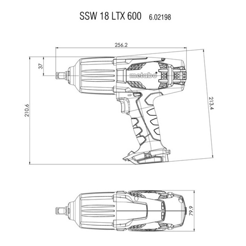 Гайковерт аккумуляторный ударный Metabo SSW 18 LTX 600 5,2Ач в кейсе (с аккумулятором и зарядным устройством)