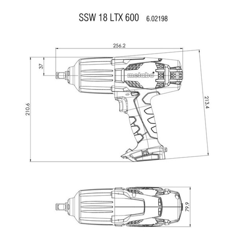 Гайковерт аккумуляторный ударный Metabo SSW 18 LTX 600 4Ач в кейсе (с аккумулятором и зарядным устройством)