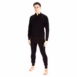Комплект термобелья мужской Huntsman Thermoline ZIP, микрофлис, черный, размер 46-48 (M)