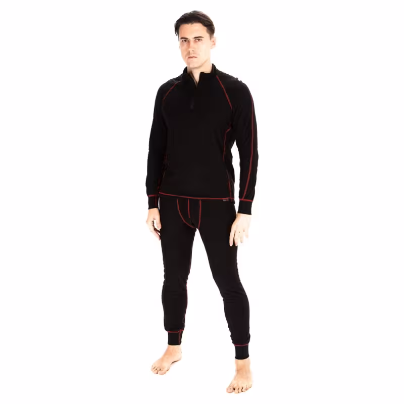 Комплект термобелья мужской Huntsman Thermoline ZIP, микрофлис, черный, размер 46-48 (M)