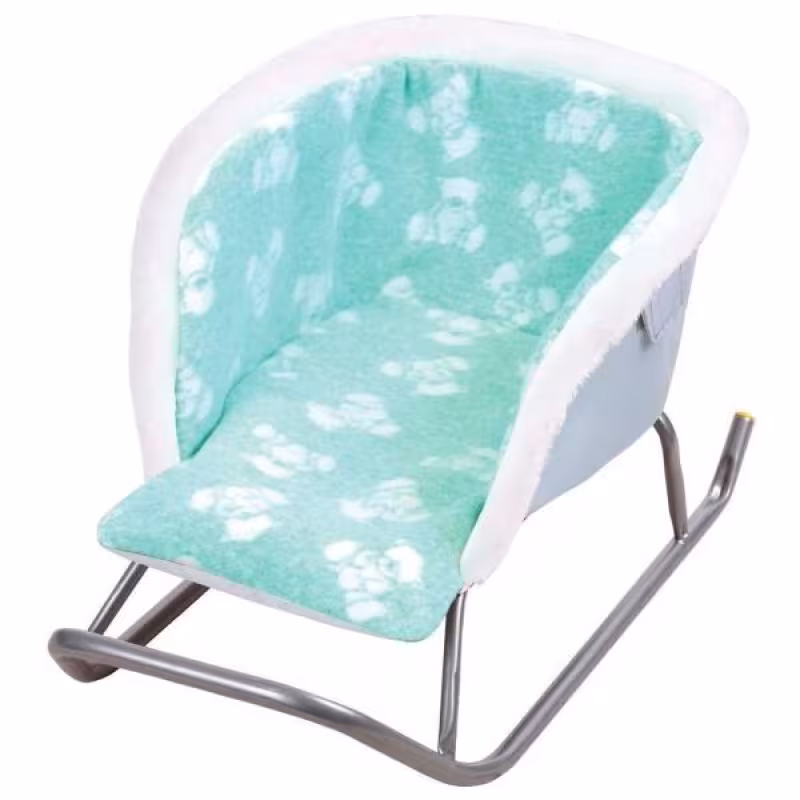 Матрасик для санок на молнии меховой водоотталкивающий Nika Kids "Медвежата", зеленый 