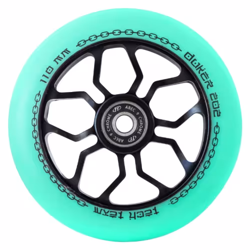 Колесо д/экстрим. самоката 110 мм, с подшипн. Duker 202, ABEC-9, алюмин.(морская волна)