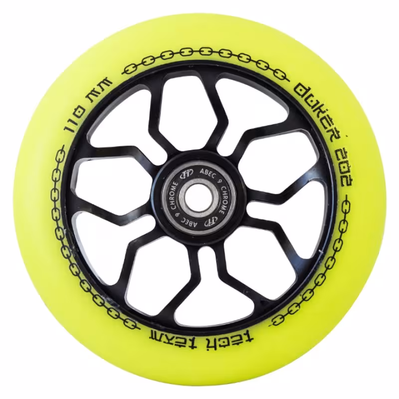 Колесо д/экстрим. самоката 110 мм, с подшипн. Duker 202, ABEC-9, алюмин.(зеленый)