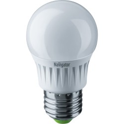 Лампа светодиодная Navigator NLL-G45-7-230-2.7K-E27, 220V, E27, 7 Вт, 2700K, 525lm, теплый белый свет