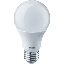 Лампа светодиодная Navigator NLL-A60-10-230-4K-E27, 220V, E27, 10 Вт, 4000K, 800lm, холодный белый свет