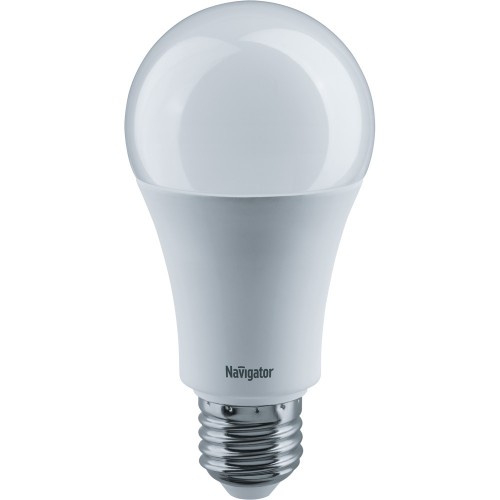Лампа светодиодная Navigator NLL-A60-15-230-4K-E27, 220V, E27, 15 Вт, 4000K, 1200lm, холодный белый свет