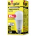 Лампа светодиодная Navigator NLL-A60-15-230-4K-E27, 220V, E27, 15 Вт, 4000K, 1200lm, холодный белый свет