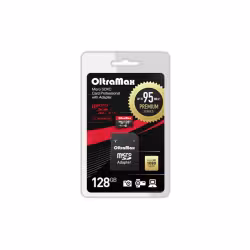 Карта памяти OltraMax 128 Gb microSDXC Class10 UHS-1 Premium (U3), с адаптером SD 95 МВ/s