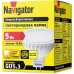 Лампа светодиодная Navigator NLL-MR16-5-230-3K-GU5.3, 220V, GU5,3, 5 Вт, 3000K, 380lm, теплый белый свет