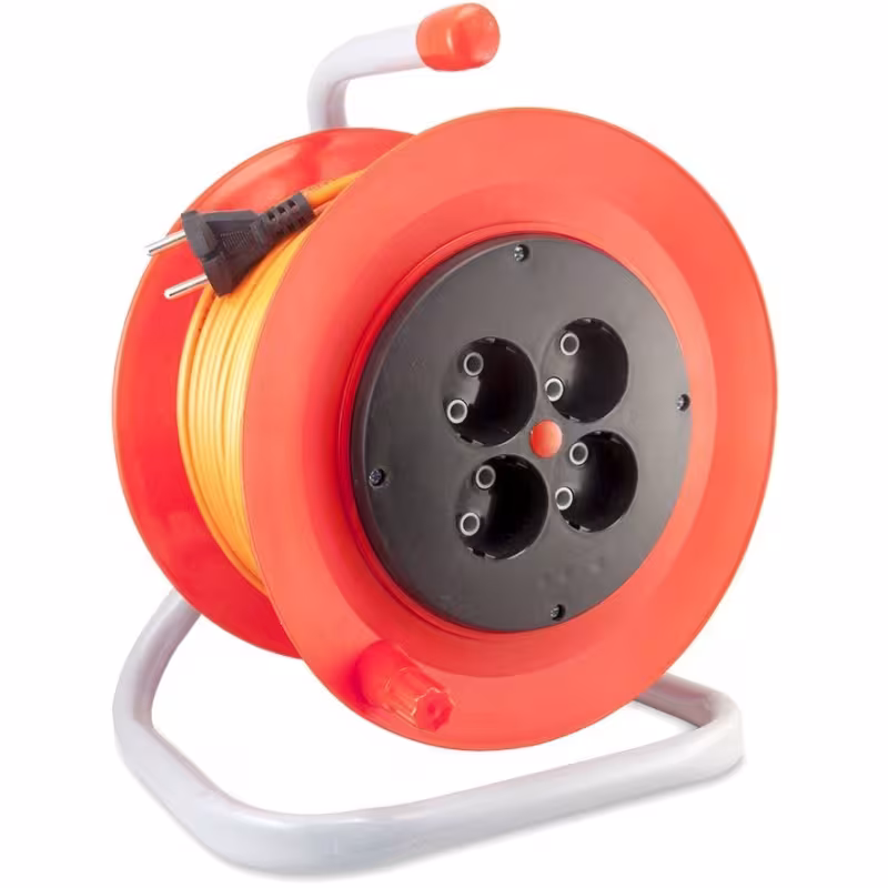 Удлинитель силовой четырехместный на катушке (10А, 2,2 кВт, 30 м)