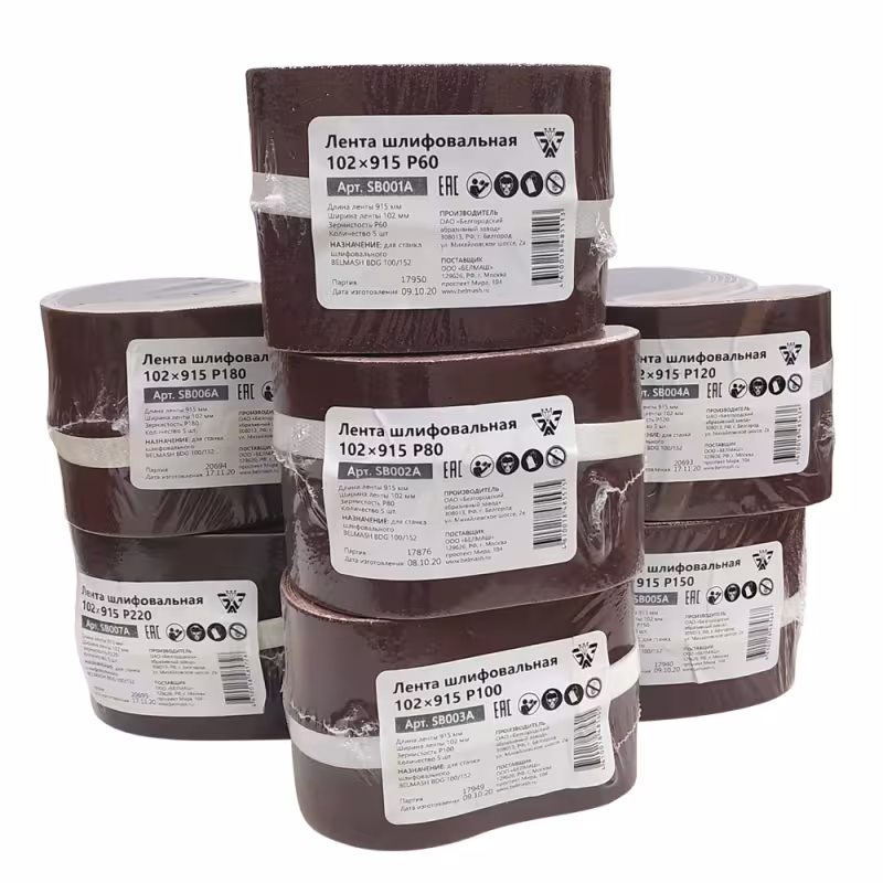 Лента шлифовальная Belmash, 102х915 мм, P80