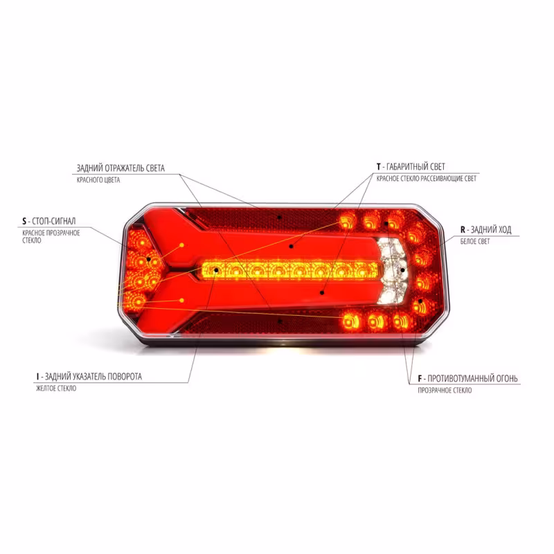 Фонарь задний светодиодный WAS 1111 L/P W150, 12-24V