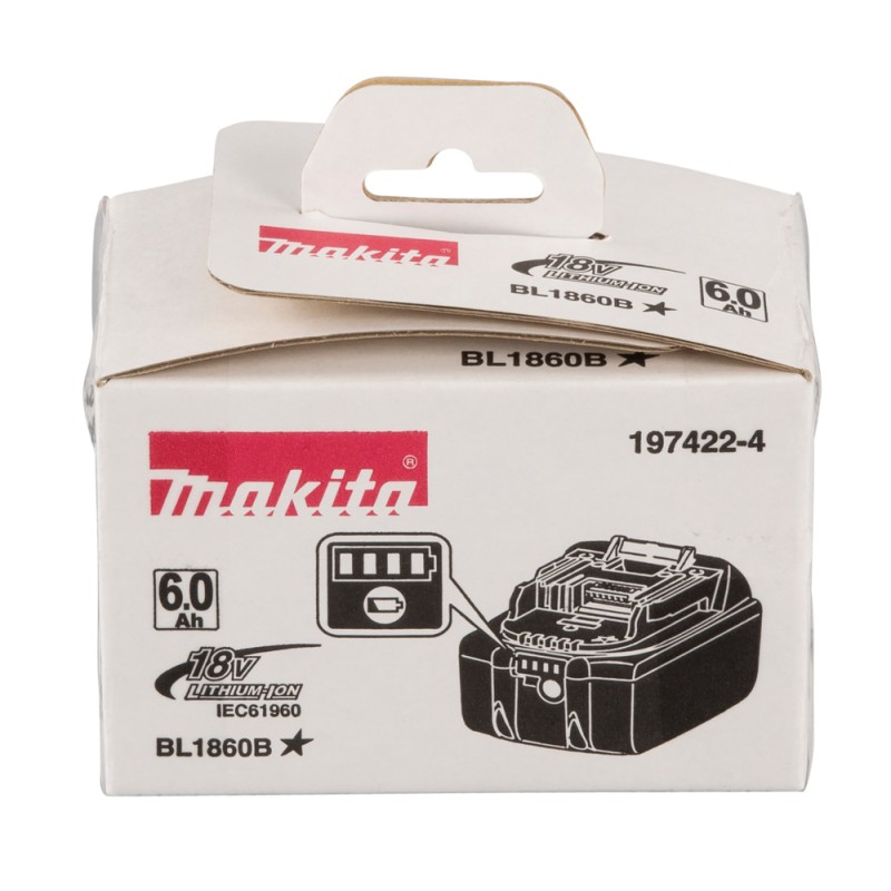 Аккумулятор Makita BL1860B 18В, 6Ач, Li-ion, LXT