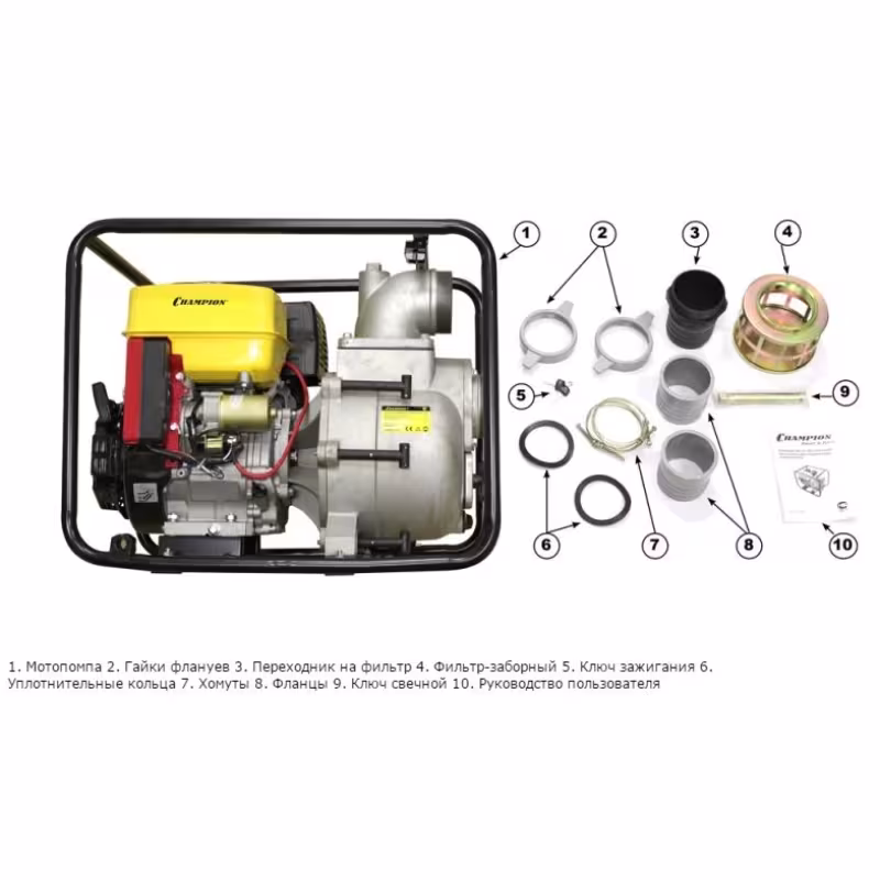 Мотопомпа бензиновая Champion GTP101E