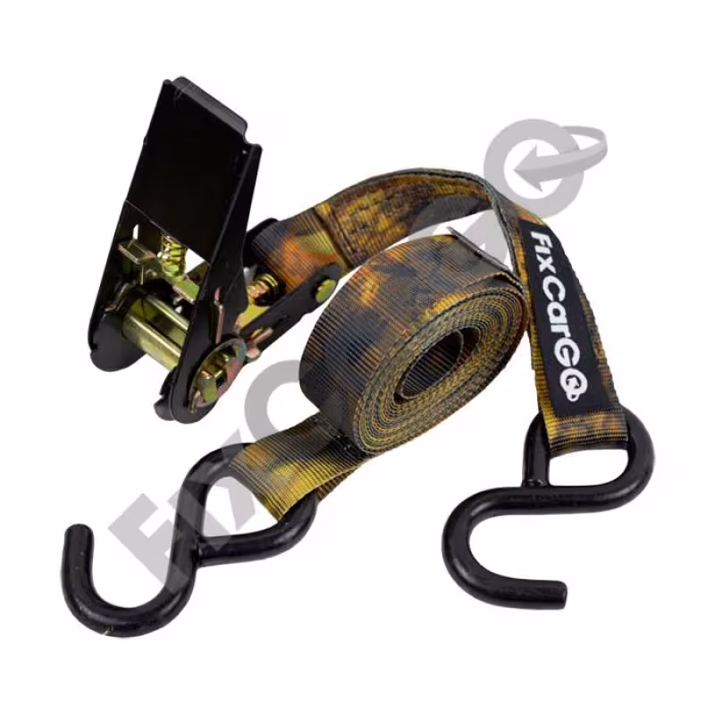 Ремень крепления груза 25 мм 5 м, одинарный крюк,разрывная нагрузка 800 кг 