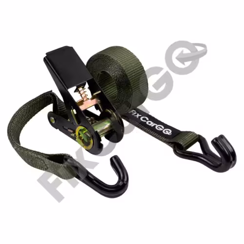 Ремень крепления груза 25 мм 4 м, двойной крюк,разрывная нагрузка 800 кг 