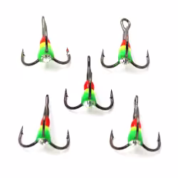 Крючок-тройник светофор Namazu (+капля,камень, р-р10, цвет GYR, 5 ШТ)