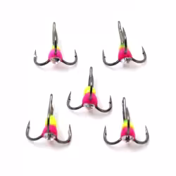 Крючок-тройник светофор Namazu (+капля,камень, р-р10, цвет VYG, 5 ШТ)