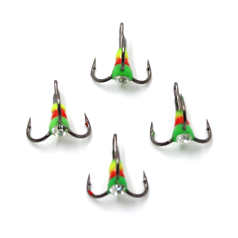 Крючок-тройник светофор Namazu (+капля,камень, р-р8, цвет GRO, 5 ШТ)