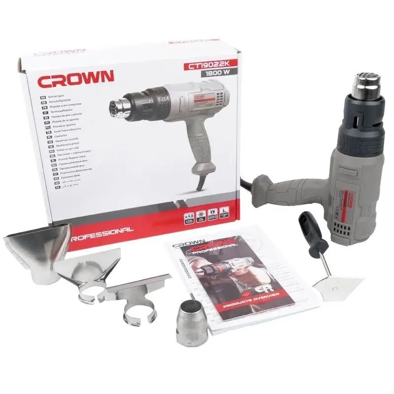 Фен строительный сетевой Crown CT19022К