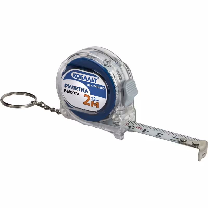 Рулетка строительная Кобальт Высота 248-900, 2 м х 13 мм