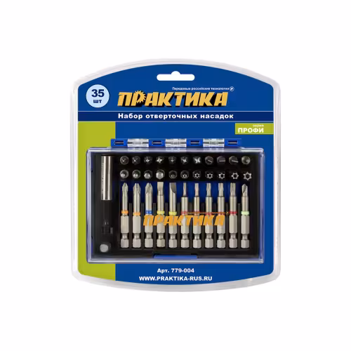 Набор бит Практика "Профи" 35 шт (PH, PZ, SL, TT(TR/TH), HEX, TW, 25/50 мм)