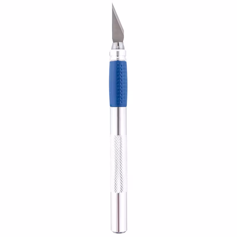 Нож для художественных работ Кобальт 245-053, перьевые лезвия в комплекте