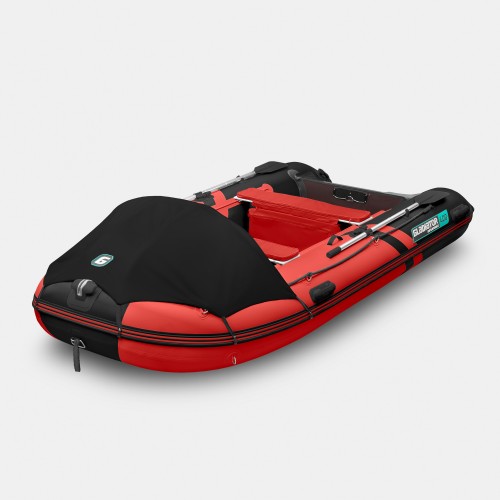 Надувная лодка ПВХ Gladiator C400AL, пайол алюминиевый, красный/черный