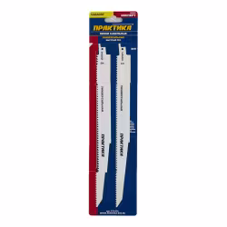 Пилки для сабельной пилы универсальные Практика S4860DF BIM, 300 мм, шаг зубов 4 мм, 2 шт