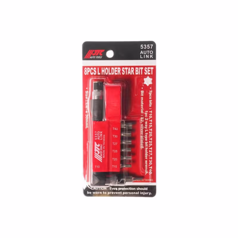 Набор бит Torx Т10-Т40 с Г-образным держателем JTC 5357, 8 предметов