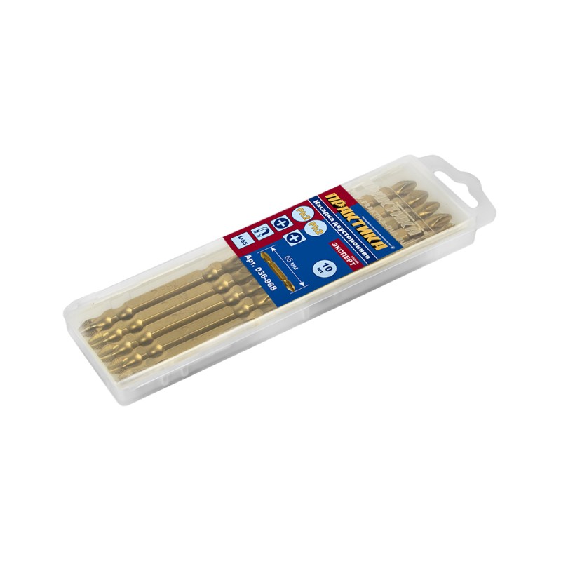 Бита двусторонняя Практика Эксперт 036-988, PH-2/PH-2х65 мм (10 шт)