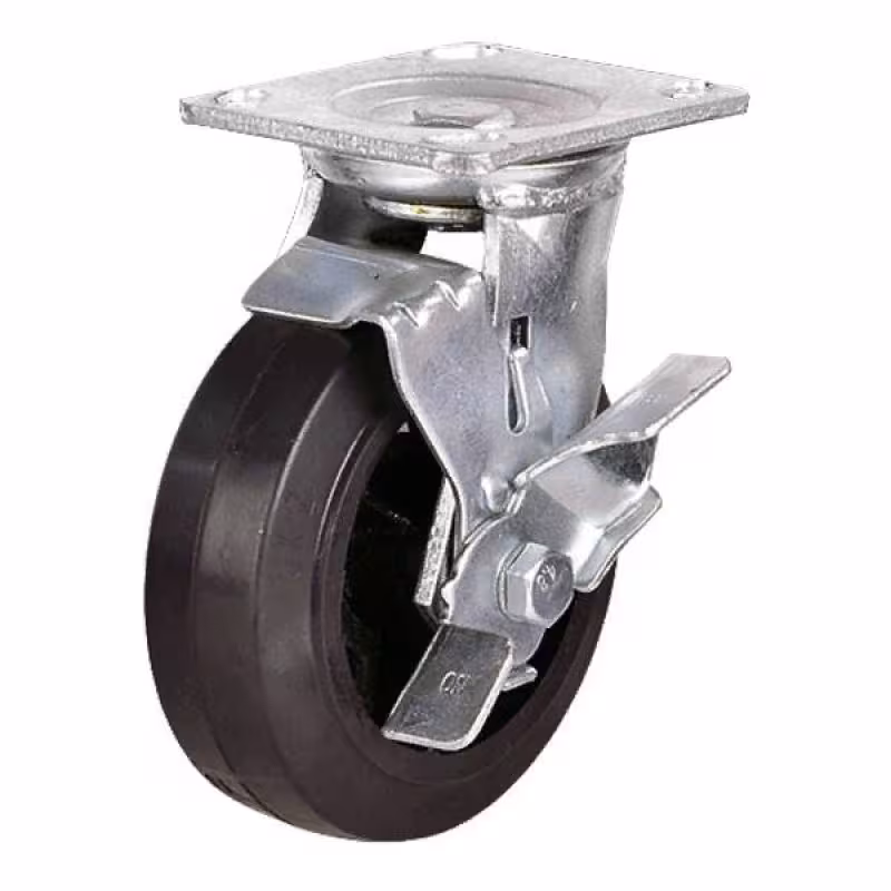 Колесо большегрузное поворотное c тормозом 912125 SCdb125 (125х50 мм, 180 кг) 