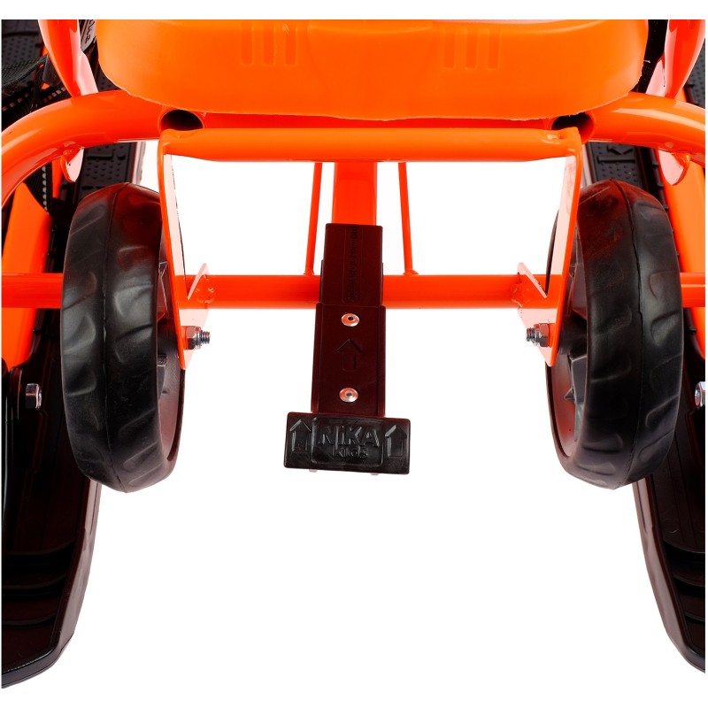Снегокат с колесами, ручкой и спинкой Nika Kids Тимка Спорт 6 Лисенок, оранжевый/черный