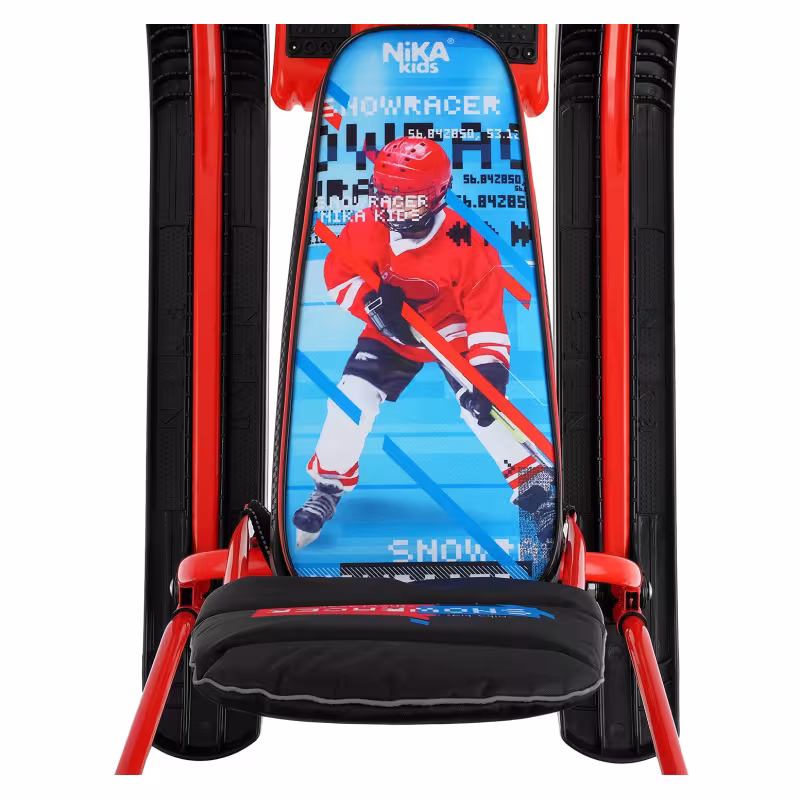 Снегокат с колесами, ручкой и спинкой Nika Kids Тимка Спорт 6 Хоккей, красный/черный