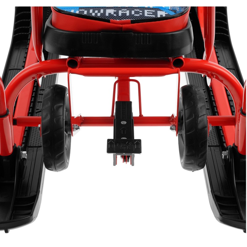 Снегокат с колесами, ручкой и спинкой Nika Kids Тимка Спорт 6 Хоккей, красный/черный