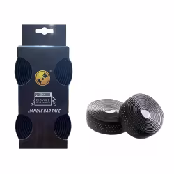 Обмотка на руль, перфорированная микрофибра с клеевой основой, черная, комплект 2 шт.